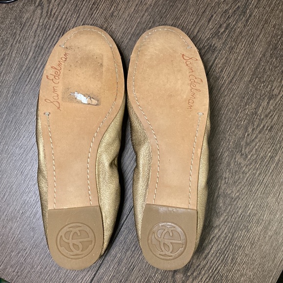 Sam Edelman Beatrix Gold Spiked Studded Ballet Flats With Bows Size 7½M - Picture 5 of 12